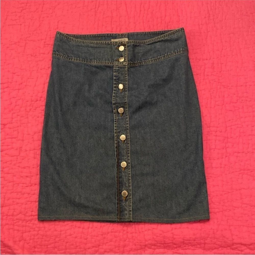 RED Valentino Dark Blue Denim Pencil Skirt, US10